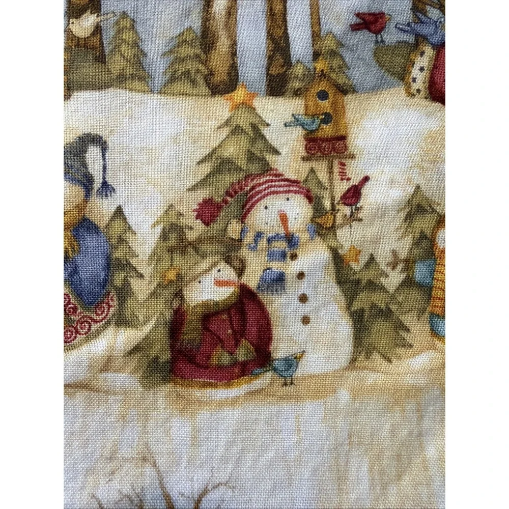 Winter‎ Magic Fabric 1/2 Yard Debi Hron Snowmen Woodland